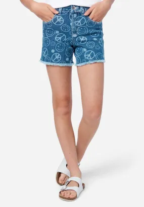 High Rise Midi Denim Short