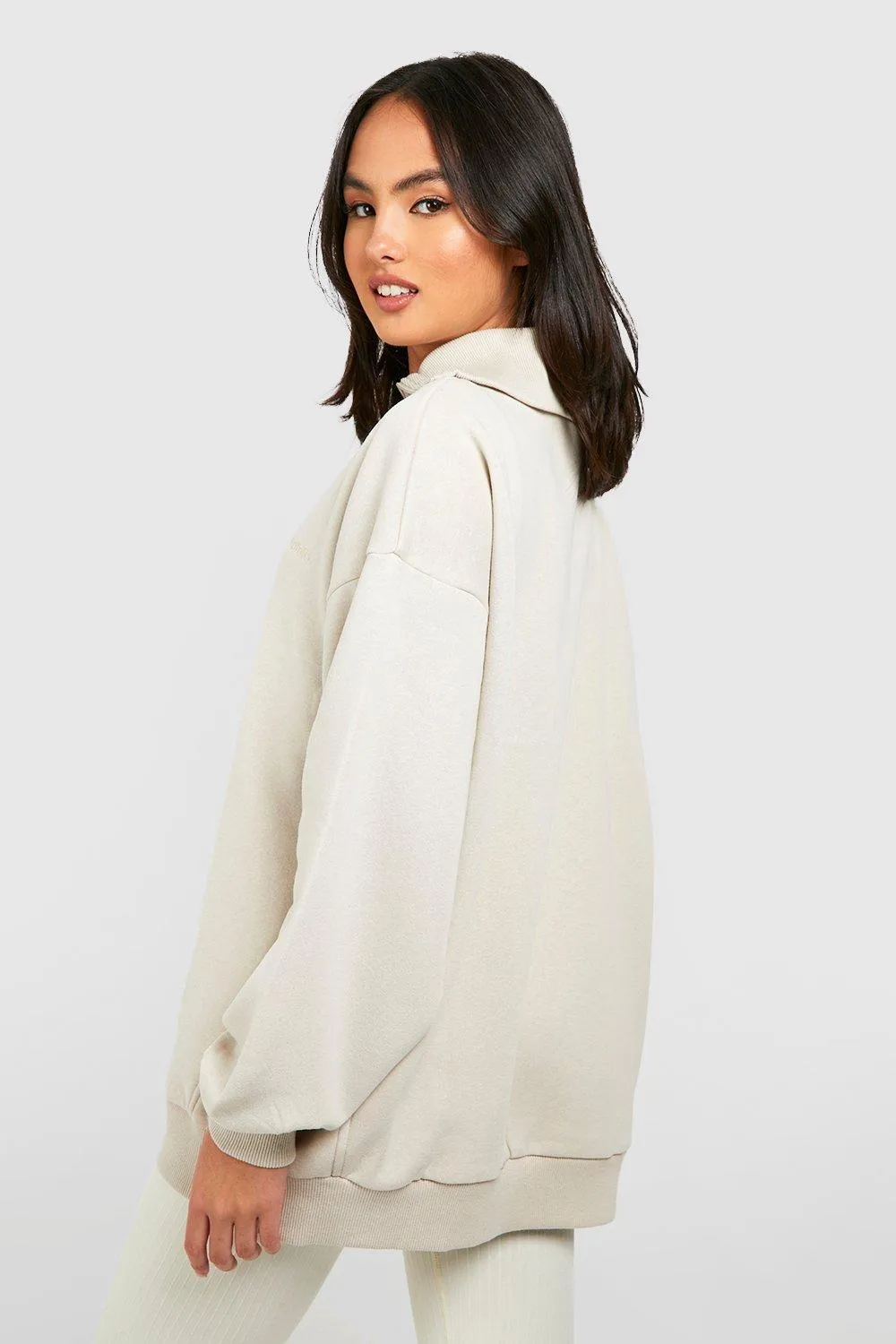 Hoodies & Sweatshirts | Half Zip Oversized Sweater | boohoo