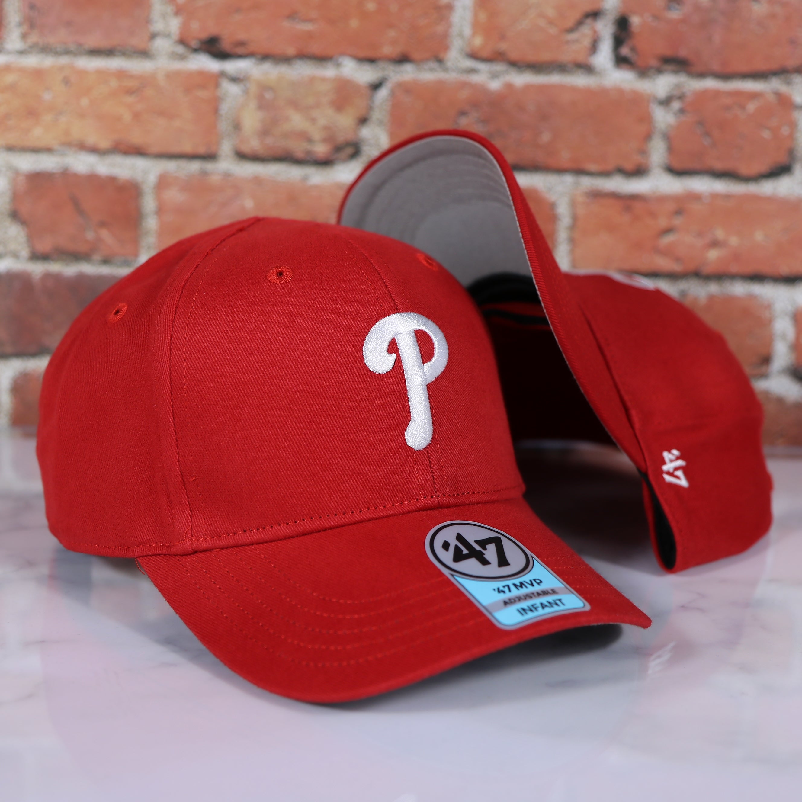 Infant Philadelphia Phillies Gray Bottom Dad Hat | Red Infant Dad Hat