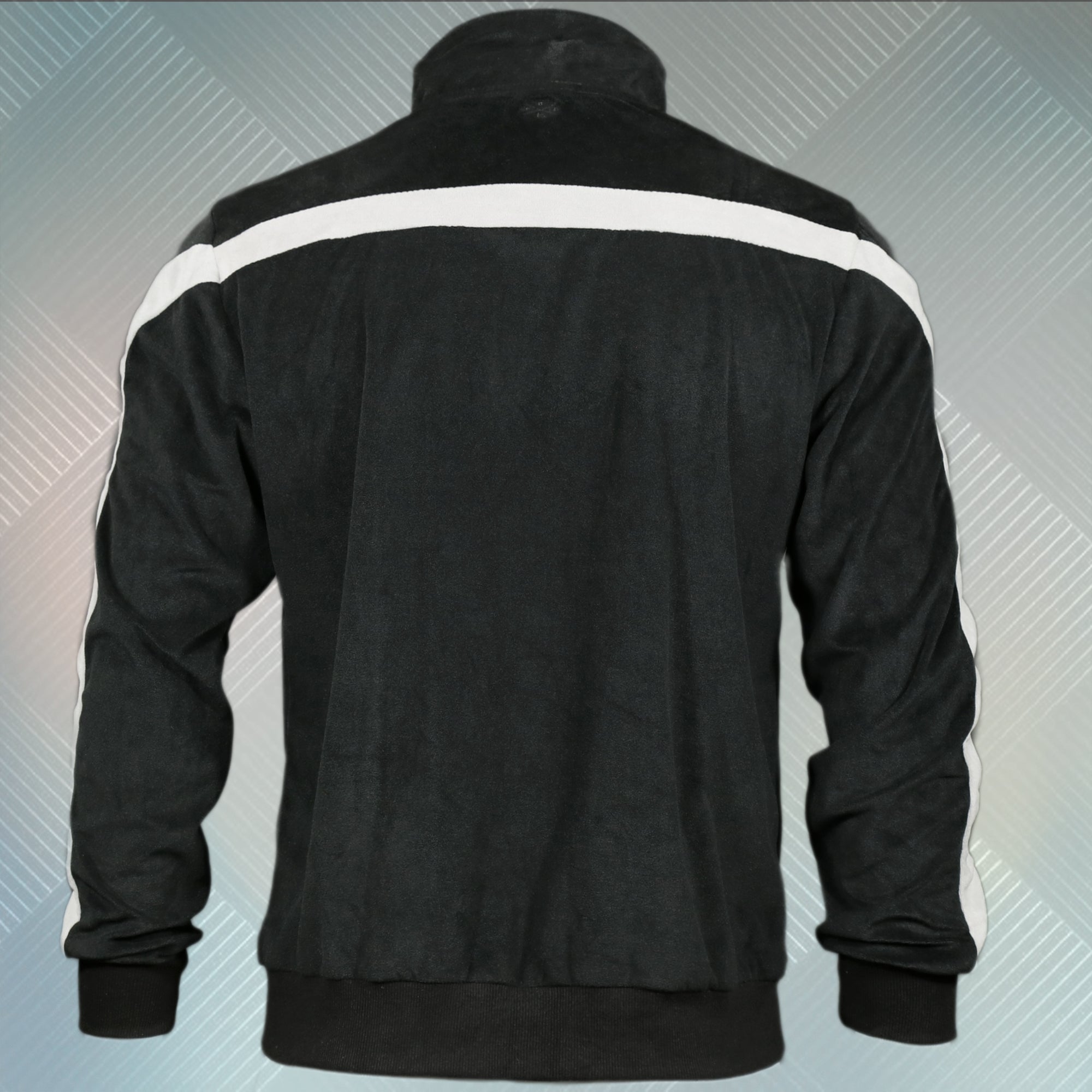 Italian Colorway Inspired Italian Fashion Black Gray Stripe Snake and Bees Velour Track Jacket