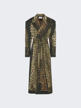 Jean Paul Gaultier   Cotton Long Coat Leopard Trompe L'oeil Print 