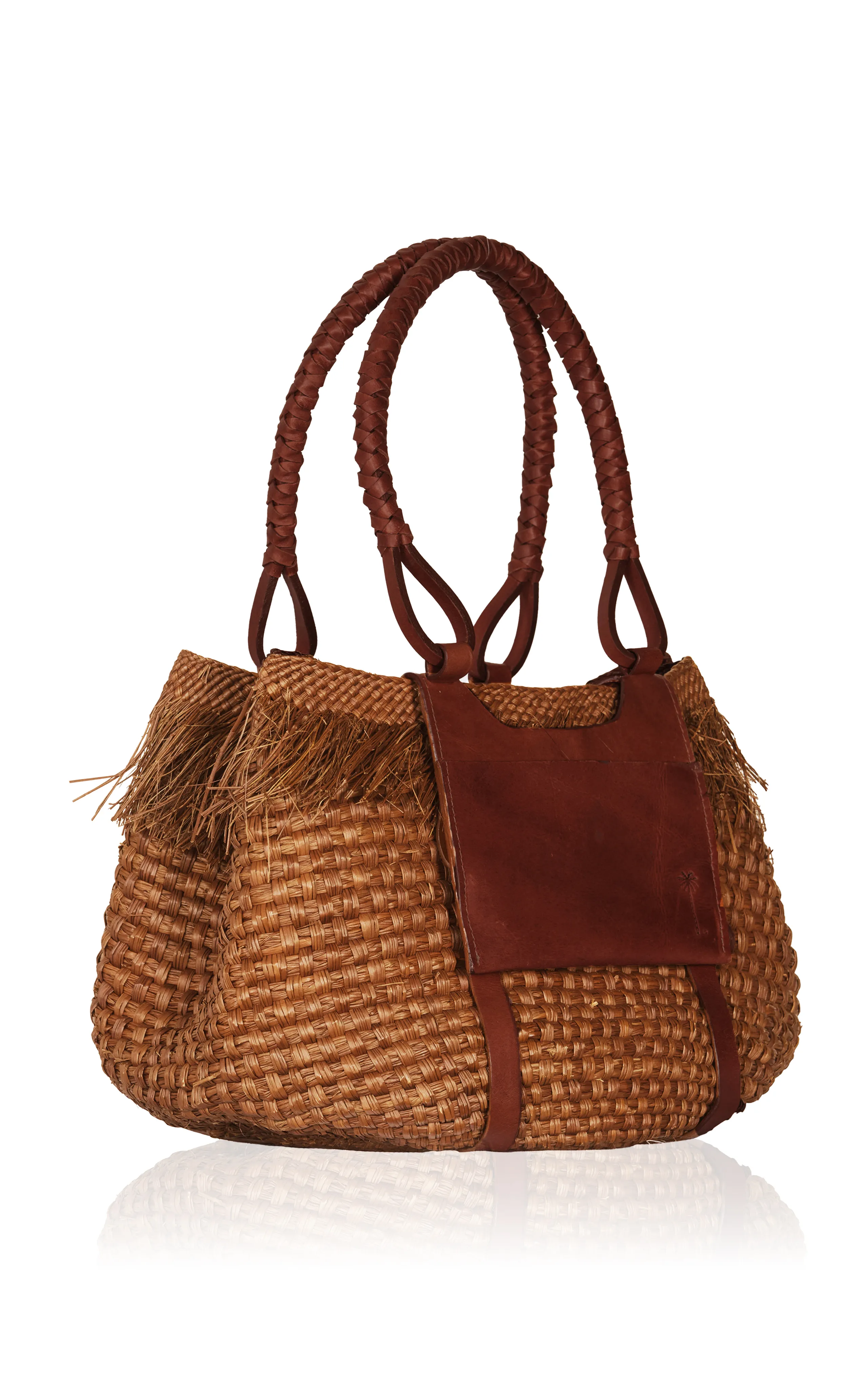 Johanna Ortiz Eclipse Solar Palm and Leather Tote Bag