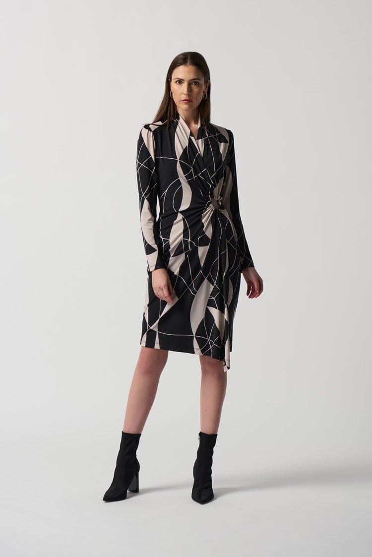 Joseph Ribkoff Abstract Print Wrap Dress - 233104