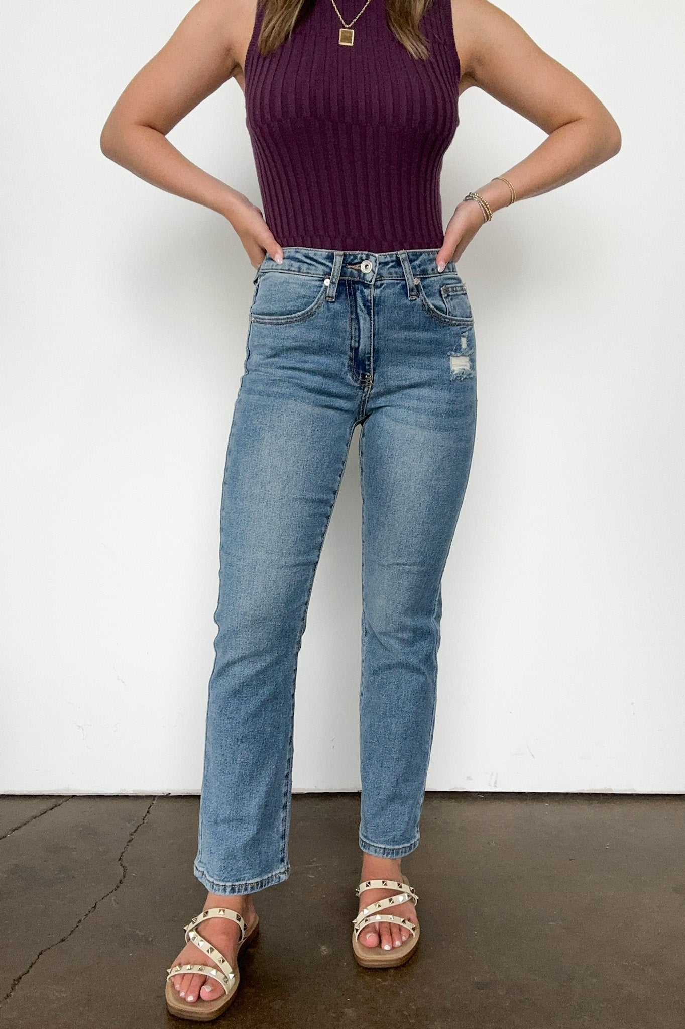 Kalina Mid Rise Slim Bootcut Jeans