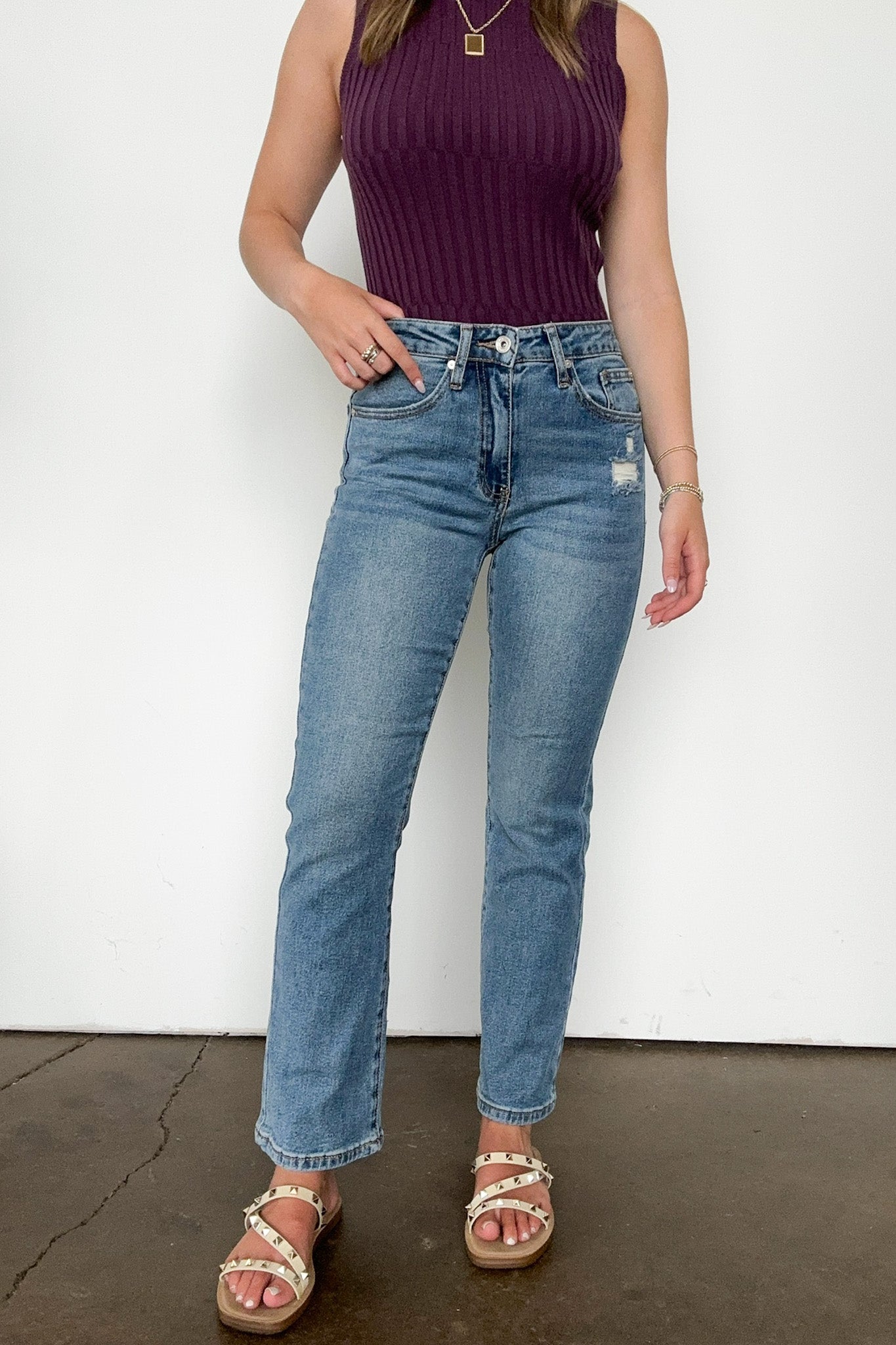 Kalina Mid Rise Slim Bootcut Jeans