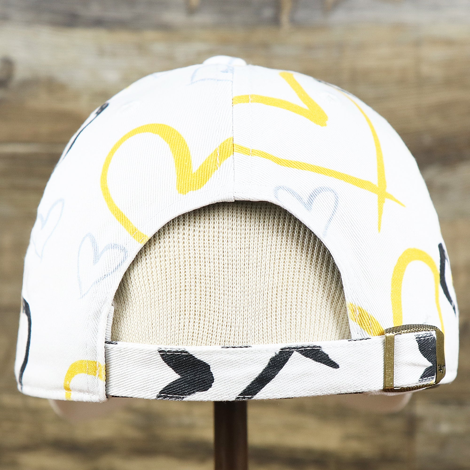 Kids Pittsburgh Steelers Hearts All Over Print Dad Hat | White Kid’s Dad Hat