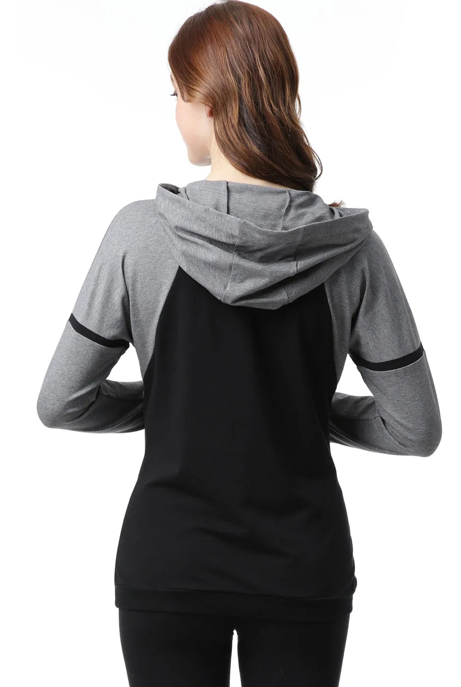 Kimi + Kai Maternity Dakota Colorblock Nursing Active Hoodie