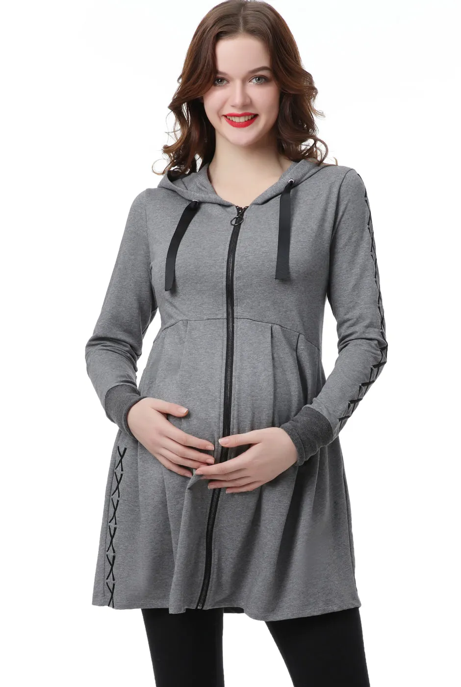 Kimi + Kai Maternity Malory Nursing Babydoll Hoodie