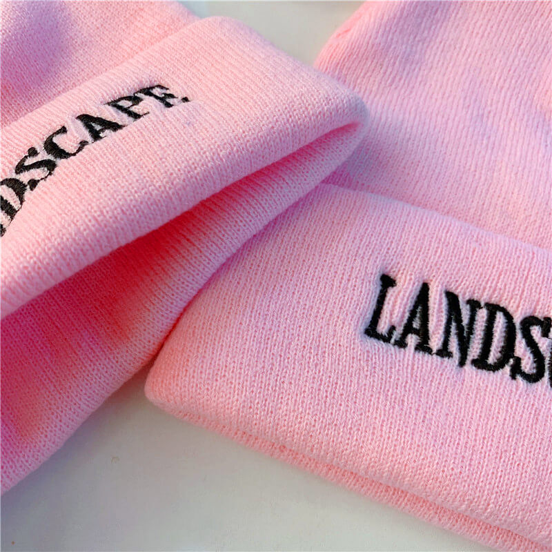 Korean ins CUTE PINK LETTER KNIT HAT BY9003