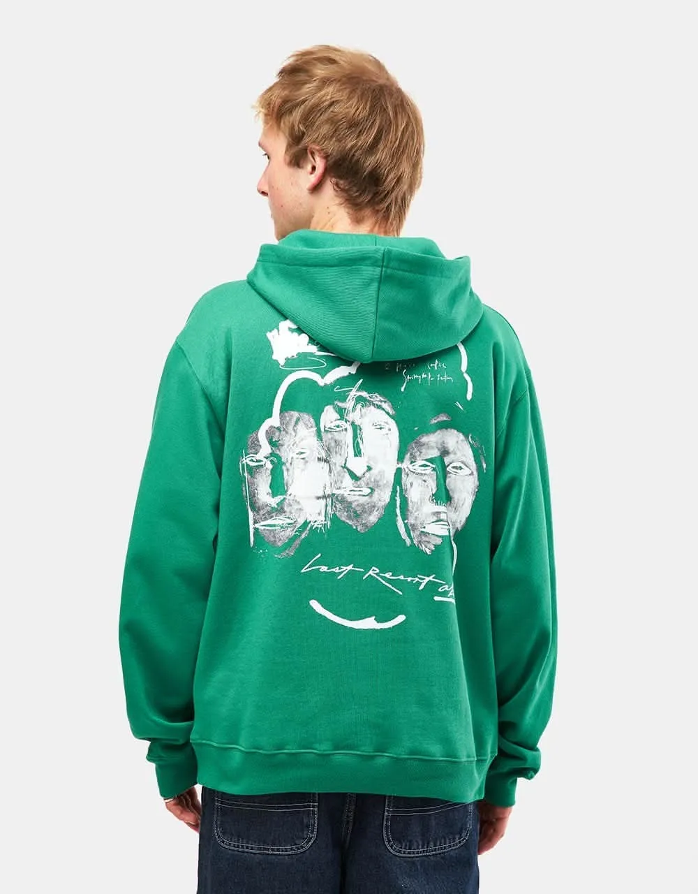 Last Resort AB x Julian Smith Heads Pullover Hoodie - Kelly Green/White