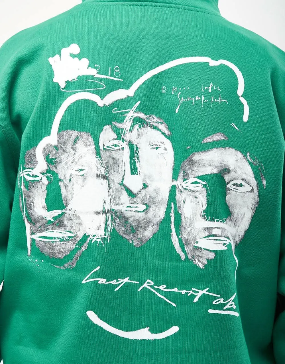 Last Resort AB x Julian Smith Heads Pullover Hoodie - Kelly Green/White