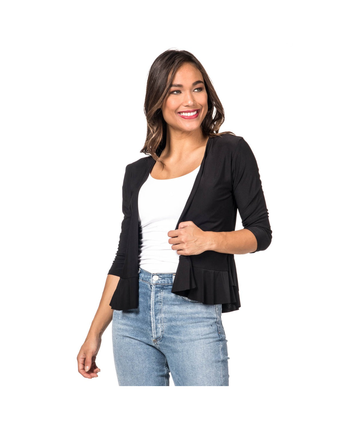 Last Tango Crop Jacket w/ Ruffle Bottom