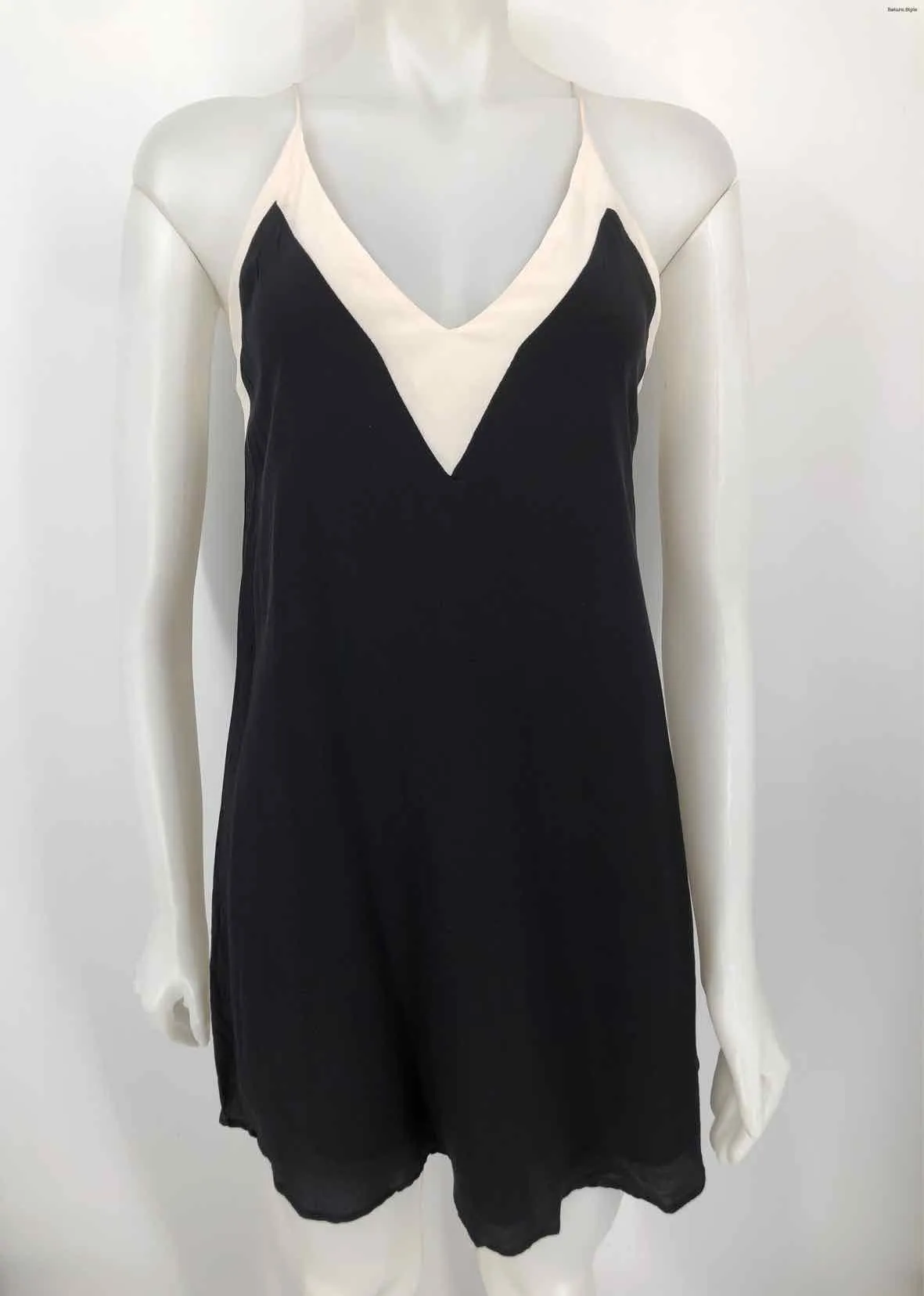 LAVENDER BROWN Black Ivory Spaghetti Strap Size SMALL (S) Dress