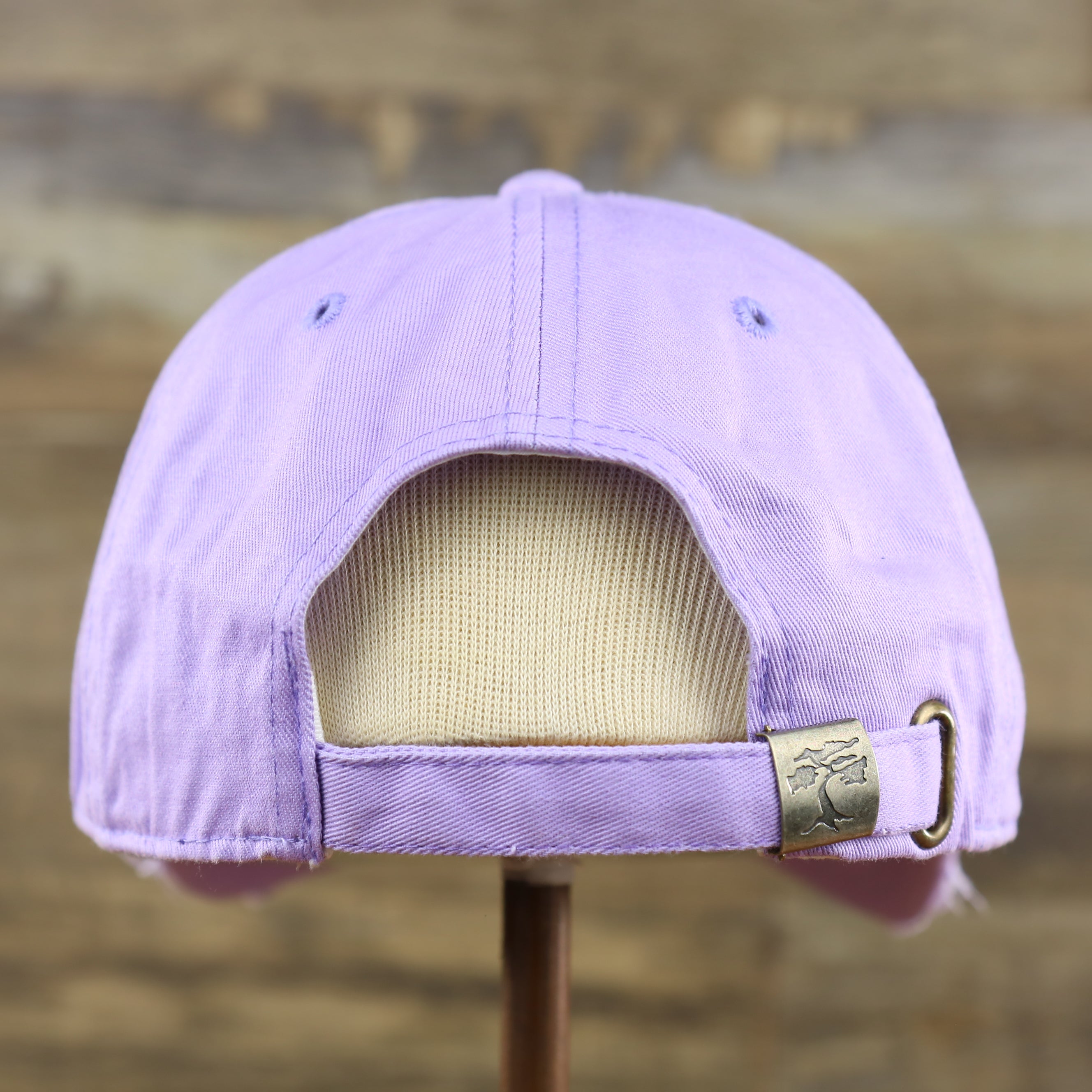 Lavender Flat Brim Distressed Blank Baseball Hat | Light Purple Dad Hat