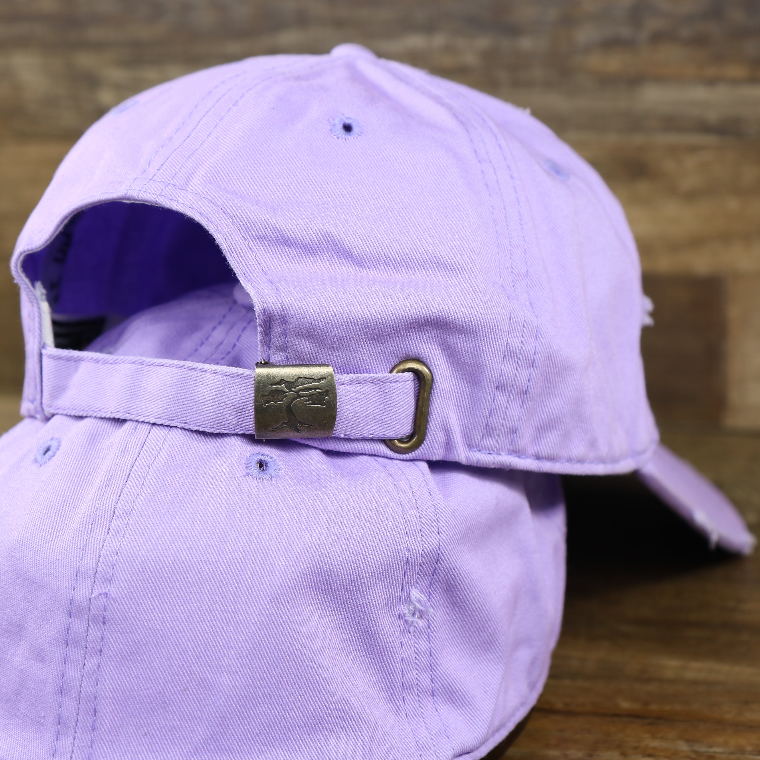 Lavender Flat Brim Distressed Blank Baseball Hat | Light Purple Dad Hat