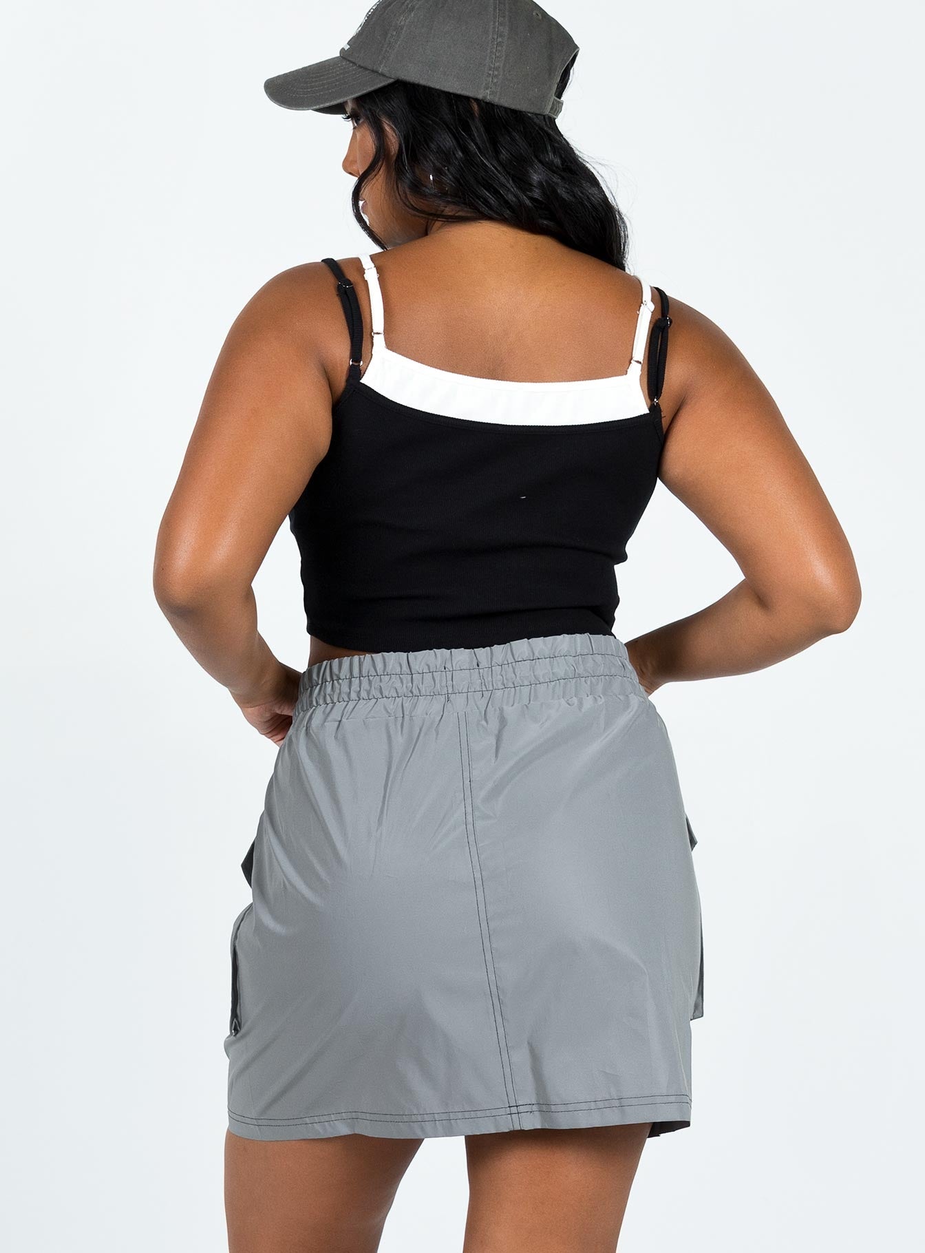 Leyana Cargo Mini Skirt Grey