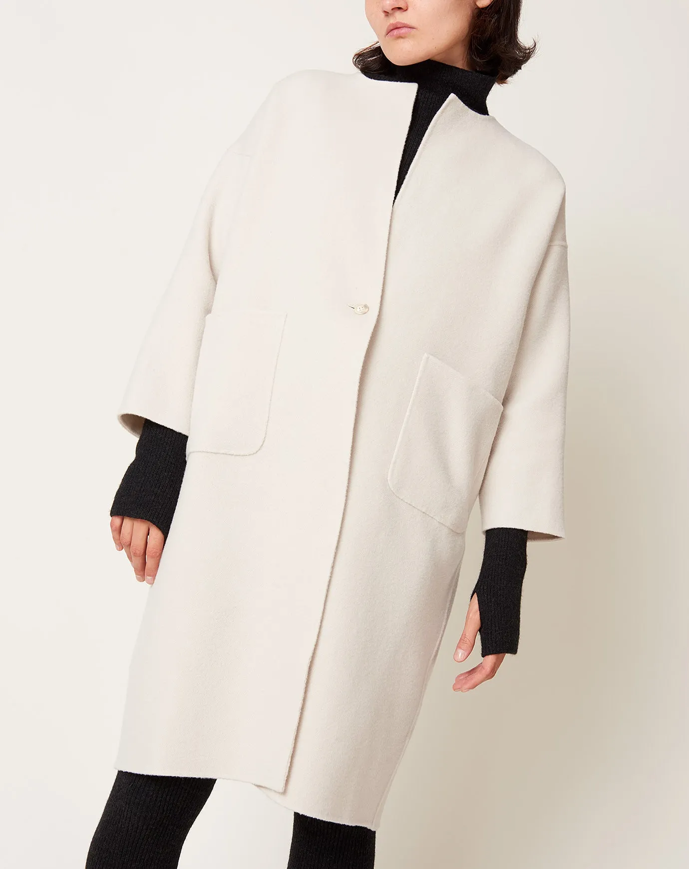 Long Coat in Ecru