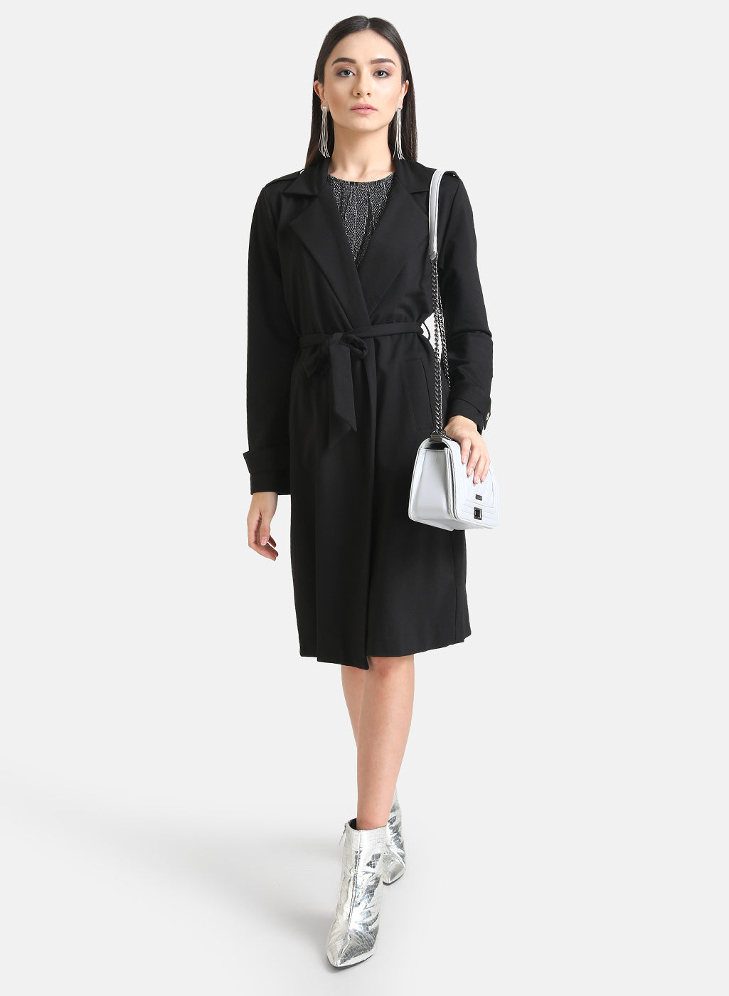 Long Line Belted Trench Coat