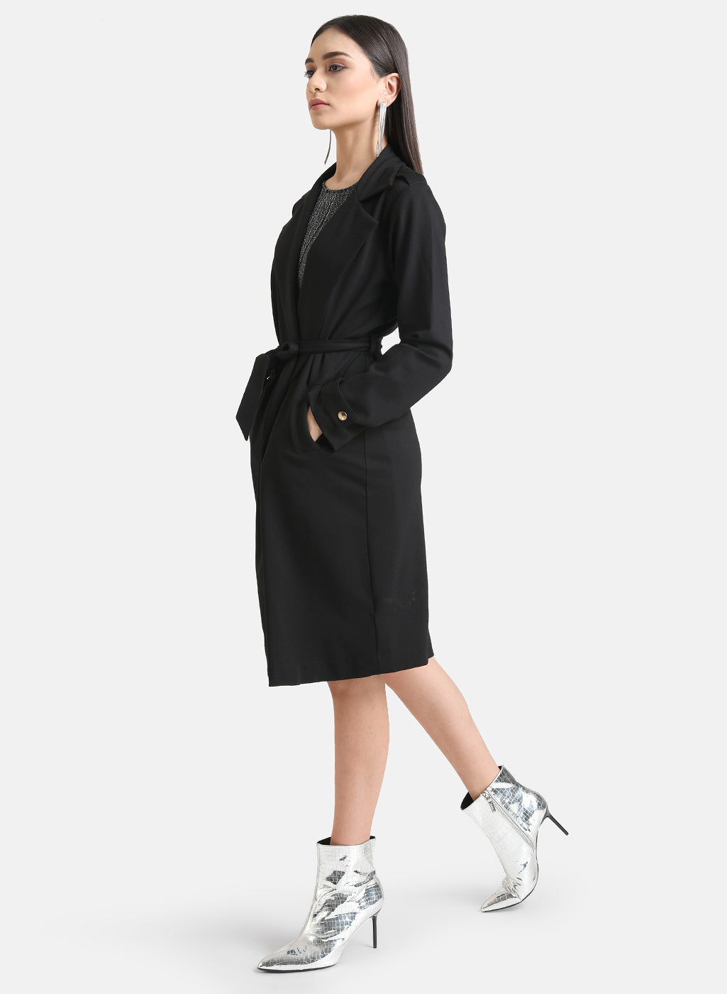 Long Line Belted Trench Coat