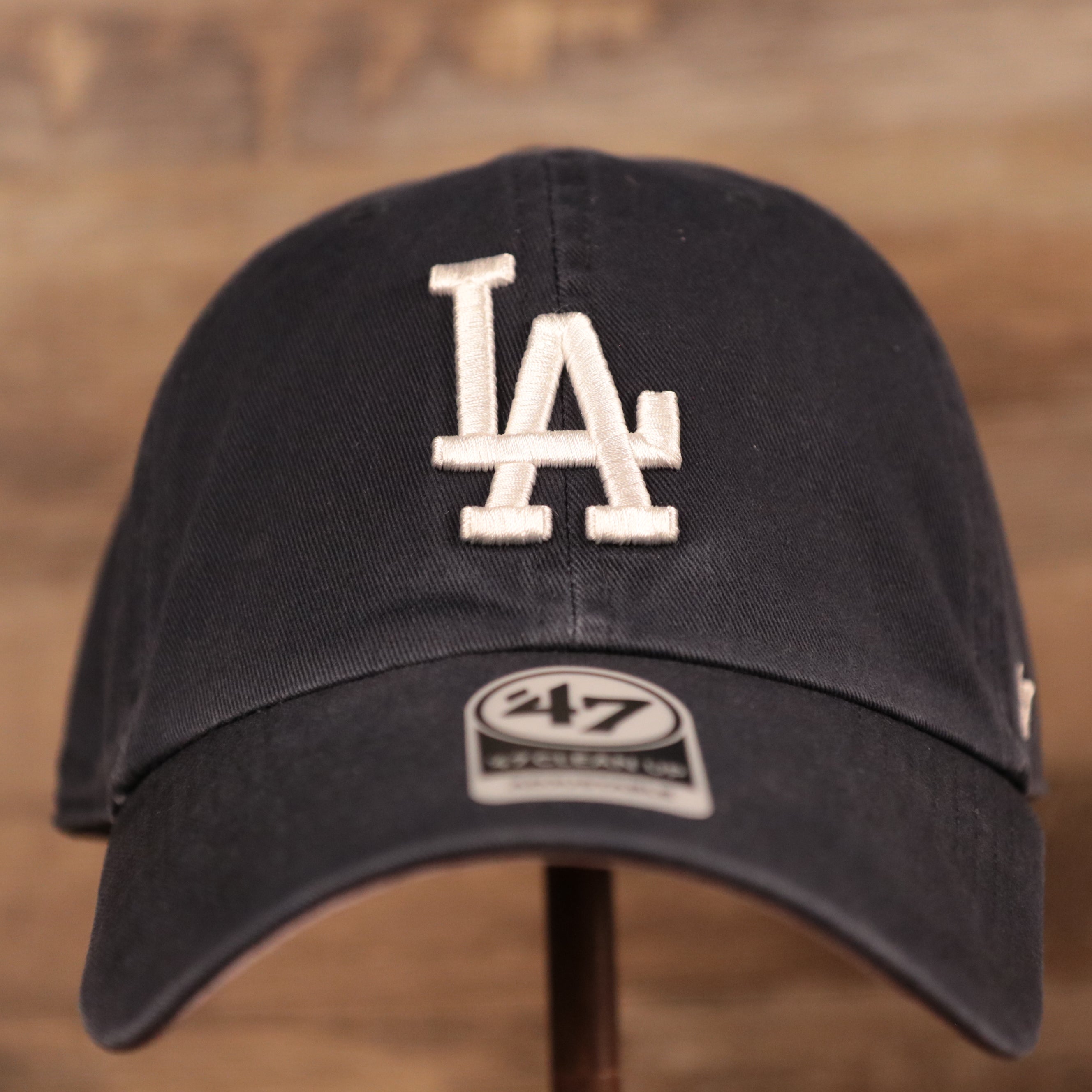 Los Angeles Dodgers Pink Bottom Dad Hat | Navy Blue Adjustable Pink Bottom Ball Cap