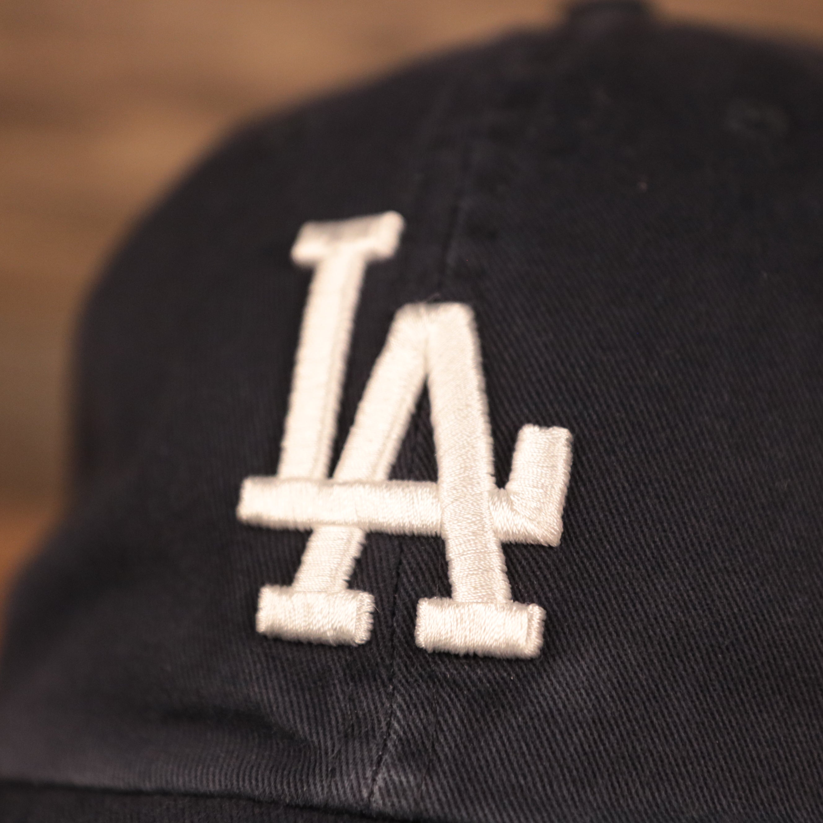 Los Angeles Dodgers Pink Bottom Dad Hat | Navy Blue Adjustable Pink Bottom Ball Cap