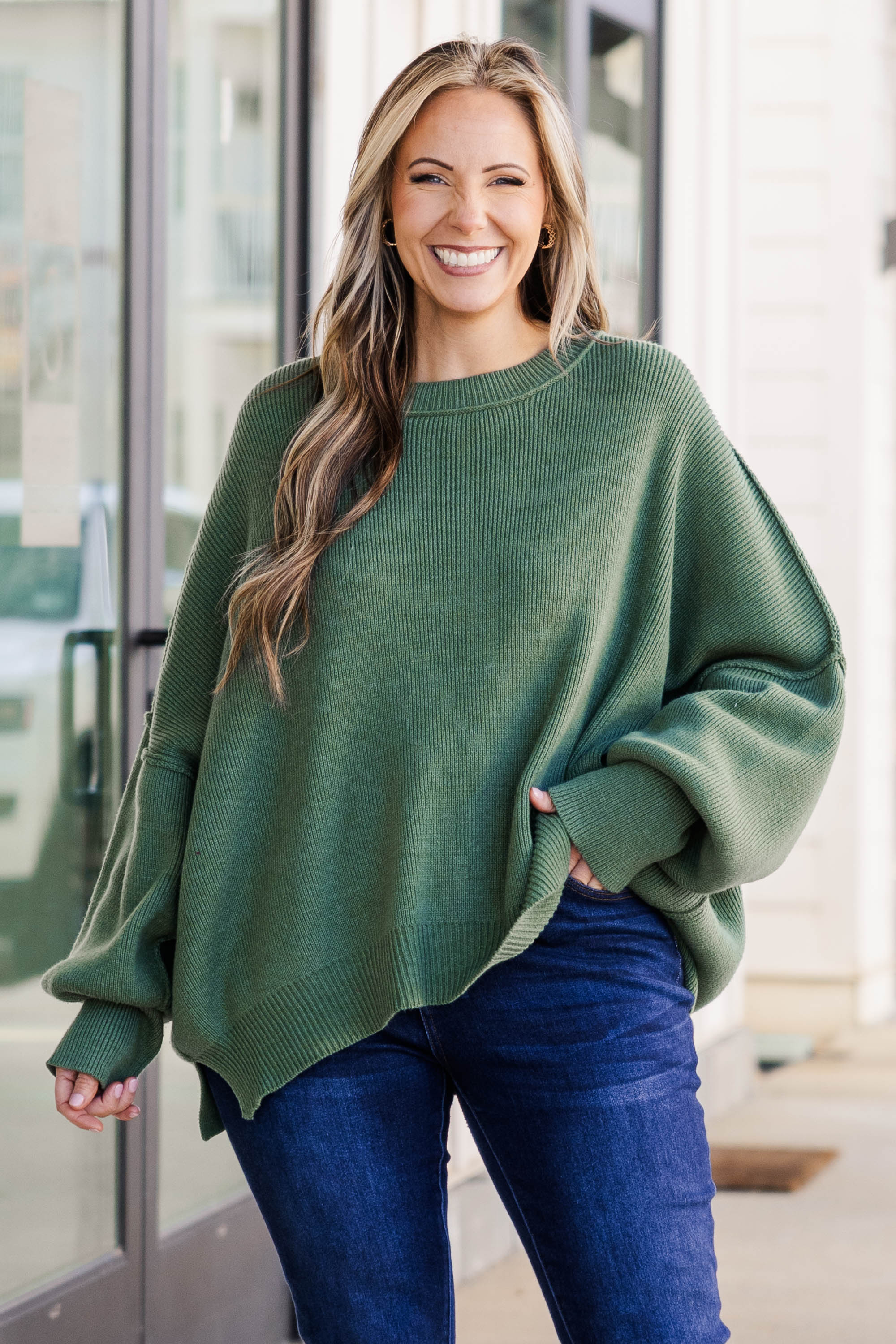 Magically Perfect Sweater, Olive