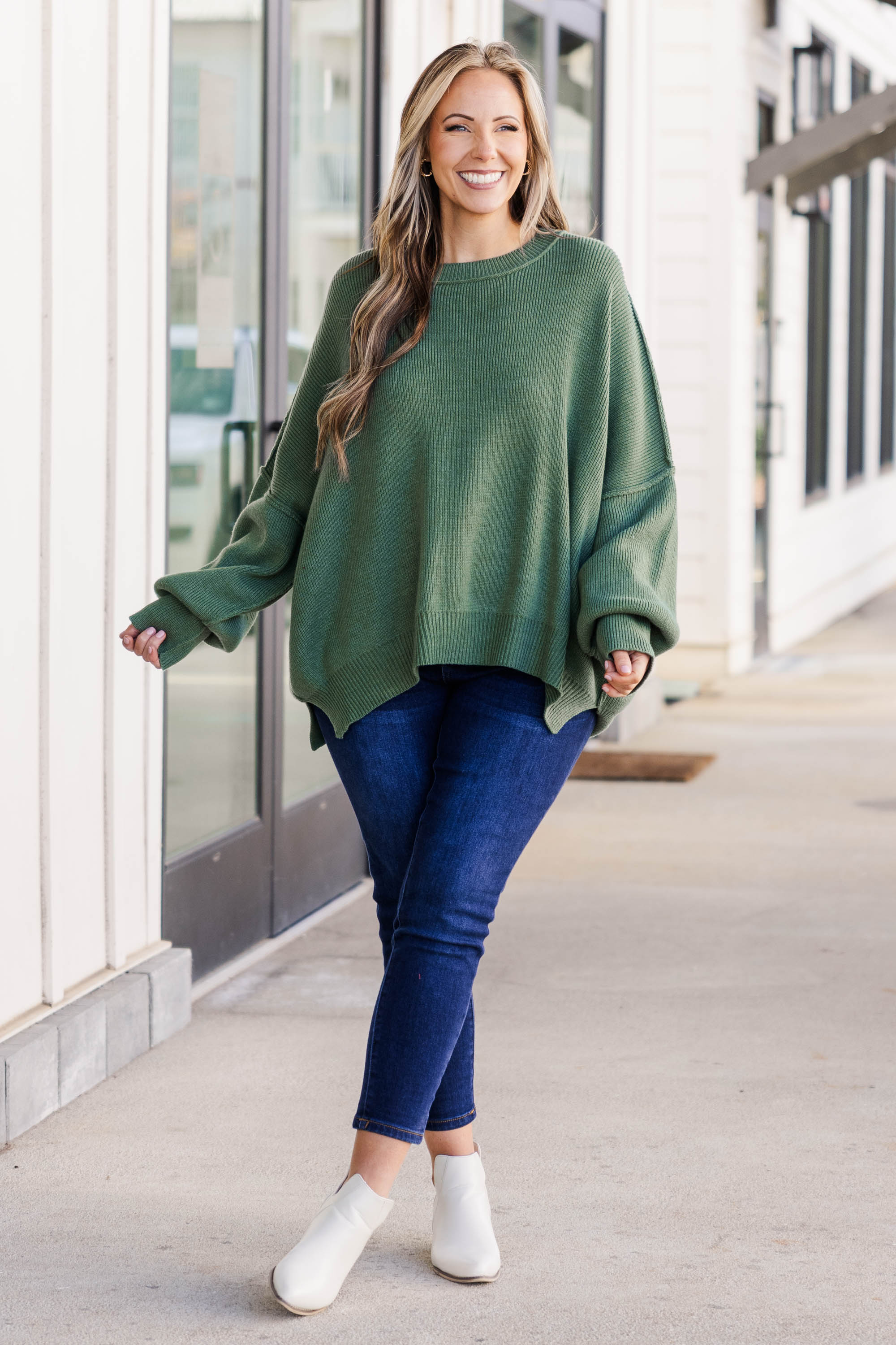 Magically Perfect Sweater, Olive