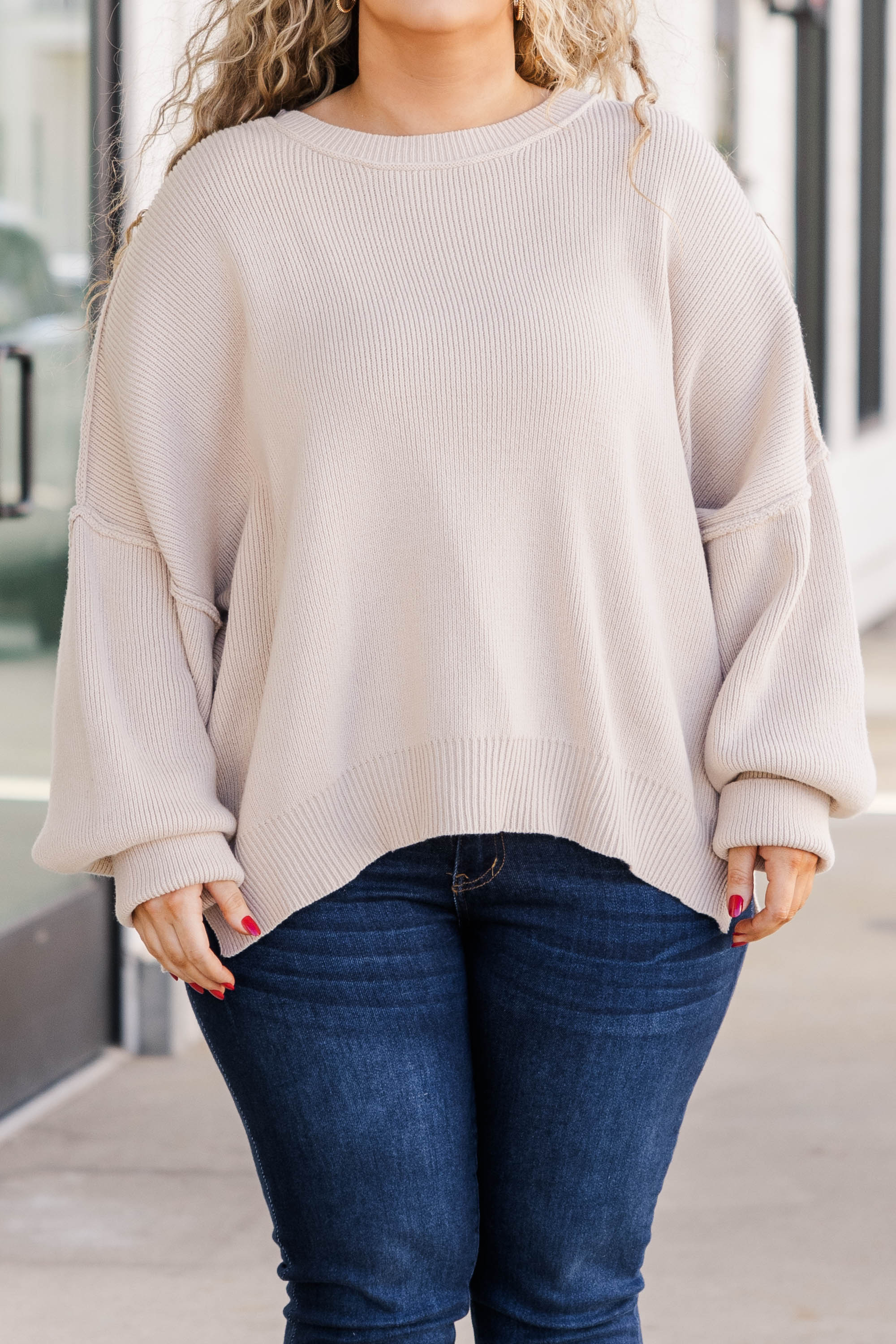 Magically Perfect Sweater, Taupe