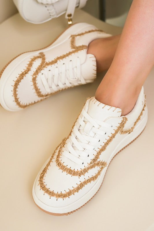 MARJA-STITCH,LACE UP SNEAKER