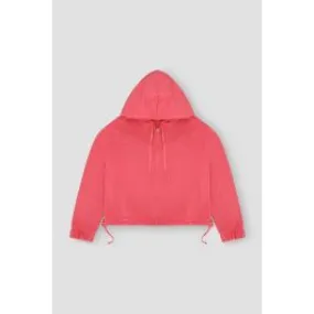 MEME Solid Zipper Closure Hoodie Pink Women Hoodies