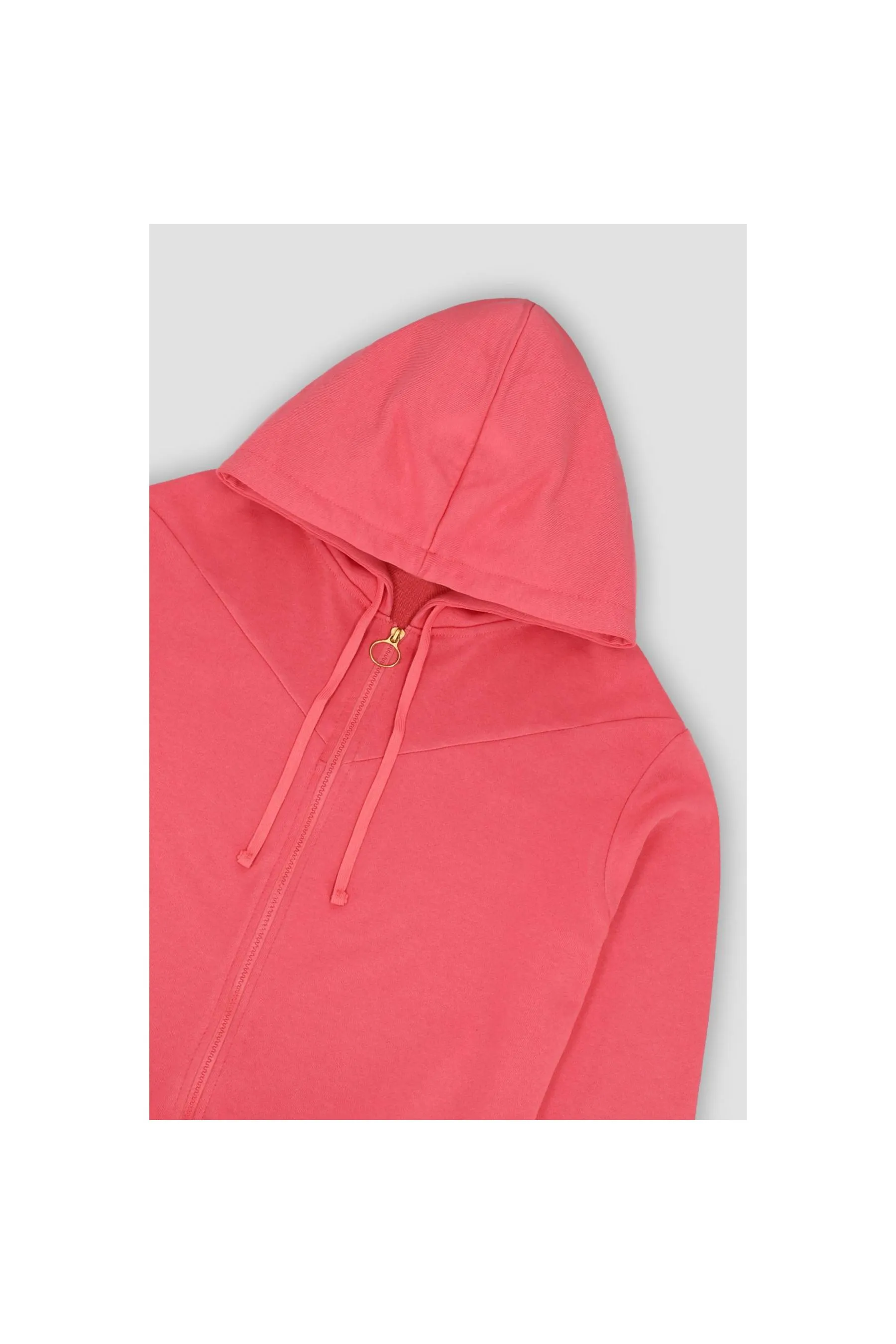 MEME Solid Zipper Closure Hoodie Pink Women Hoodies