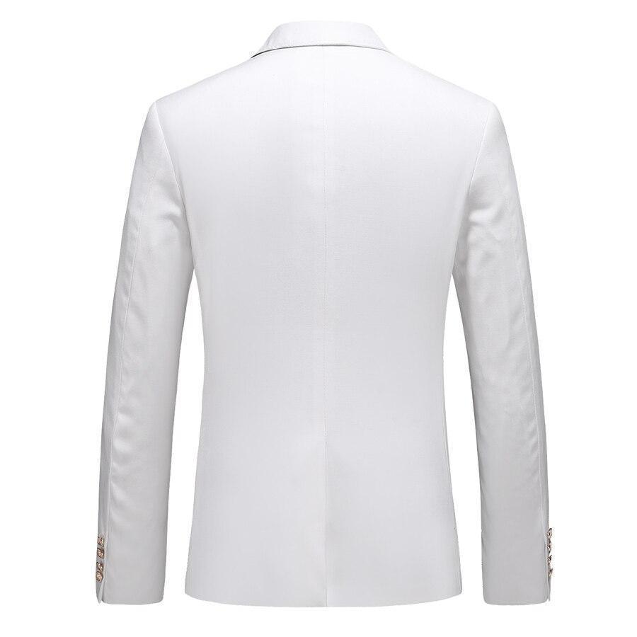 Men Blazer - Multi-Pocket White Blazer