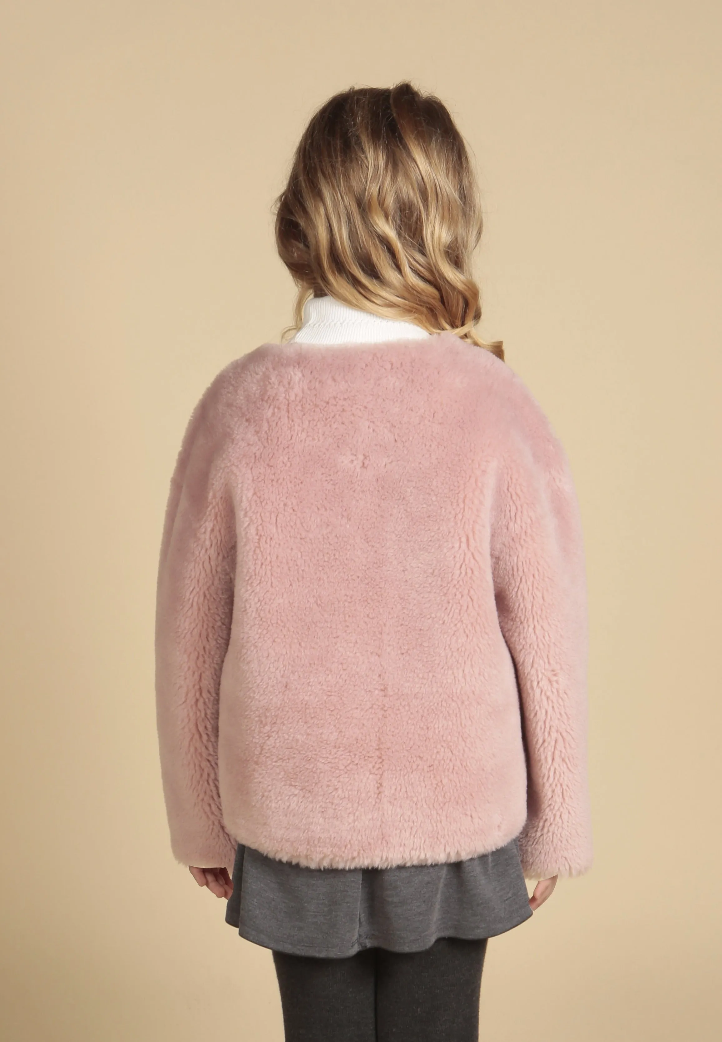 'Mini' 'Annie' Wool Coat in Rosa