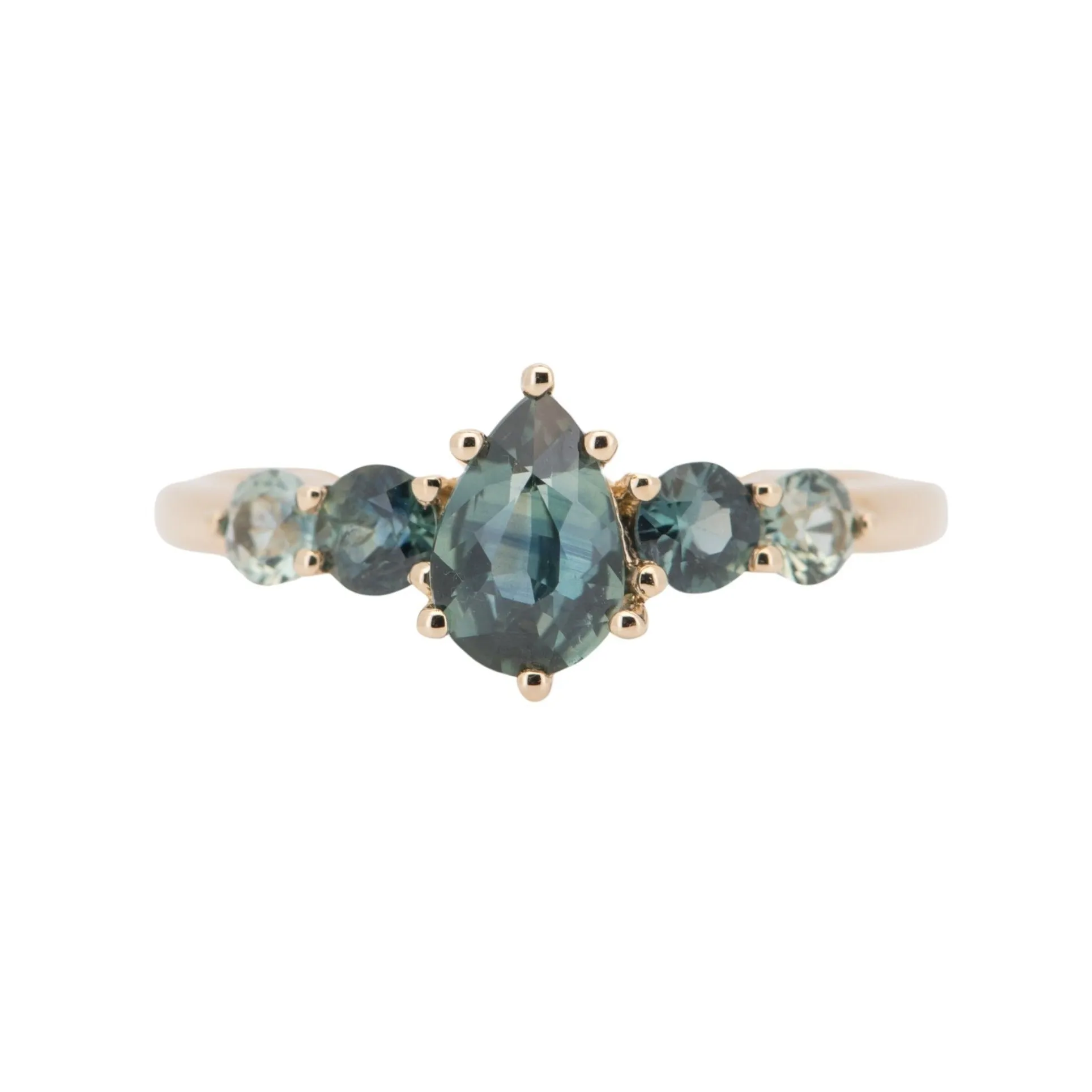 Montana Teal Sapphire Five-Stone Cluster Ring 14K Gold R6501