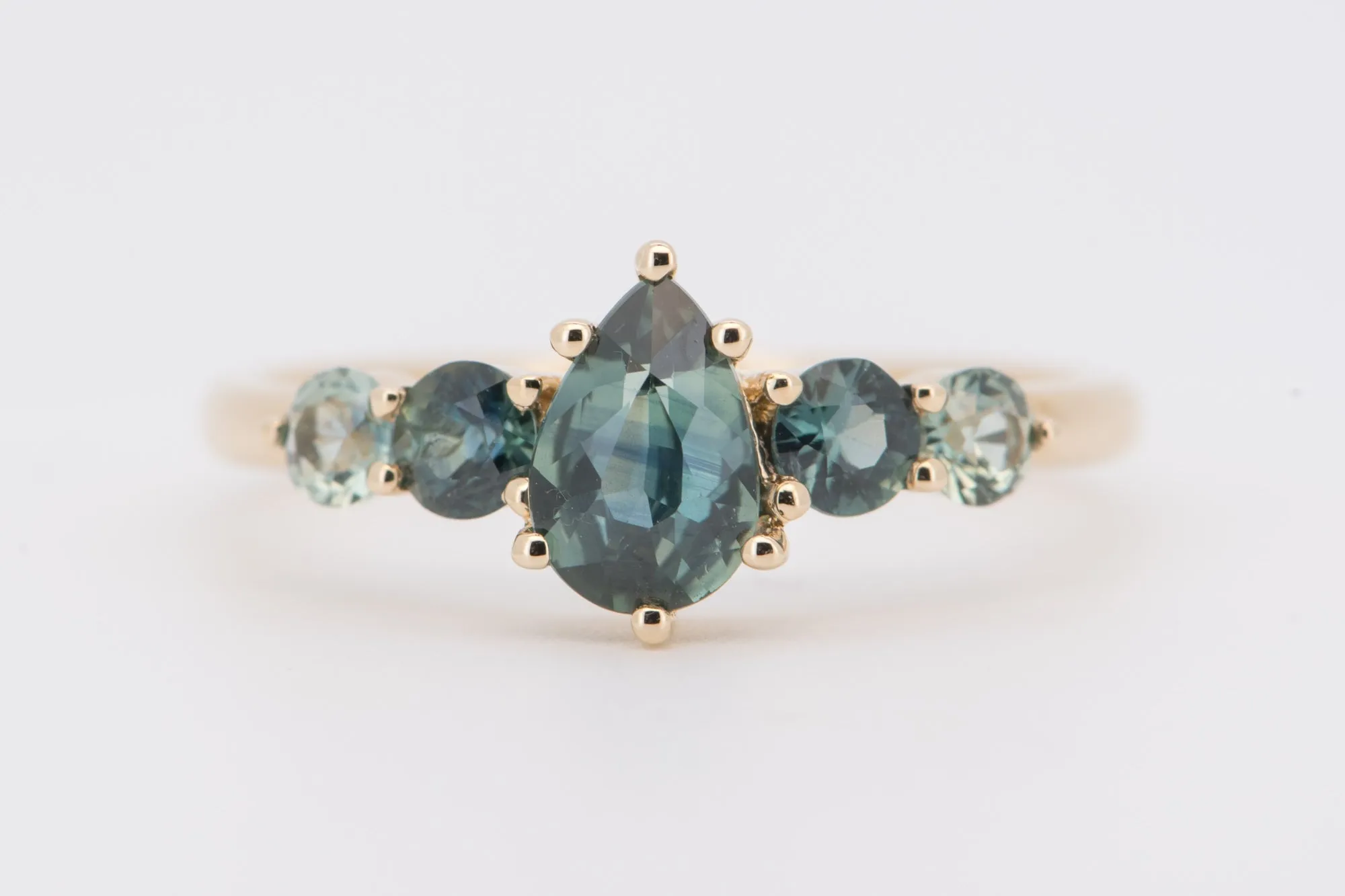 Montana Teal Sapphire Five-Stone Cluster Ring 14K Gold R6501