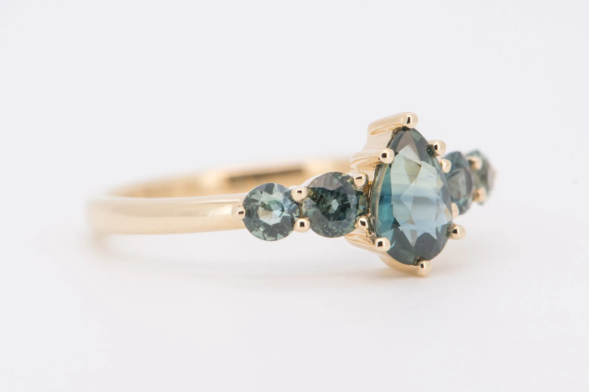 Montana Teal Sapphire Five-Stone Cluster Ring 14K Gold R6501