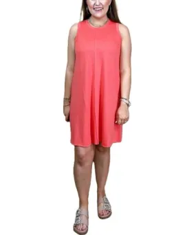 mudpie Inman Ribbed Dress In Coral Pink