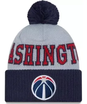 New Era Men's NBA Navy/Gray Washington Wizards Tip-Off Two-Tone Cuffed Knit Hat with Pom