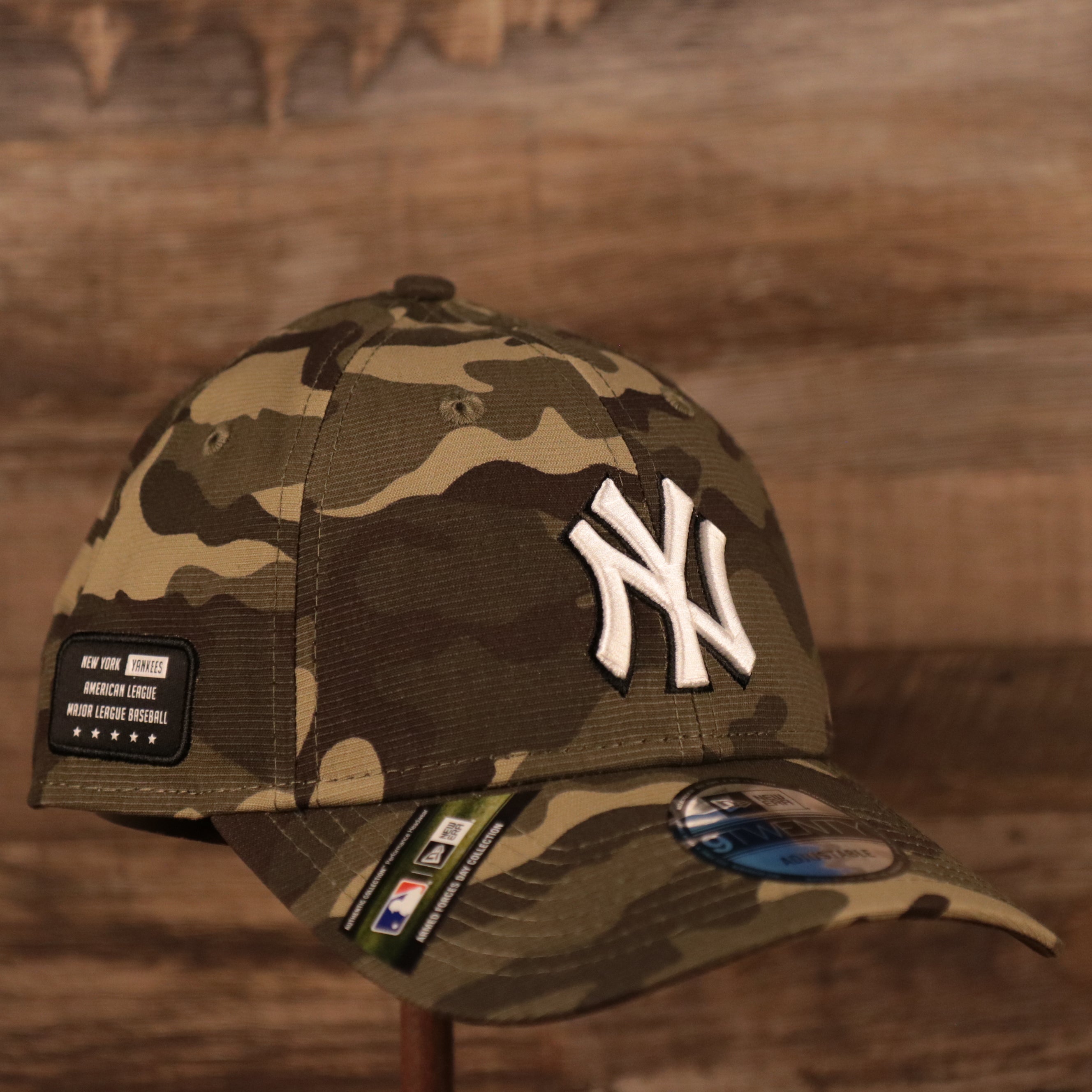 New York Yankees 2021 Armed Forces Day 920 Dad Hat | Woodland Camo 2021 Yankees Military Hat | 920 Dad Hat