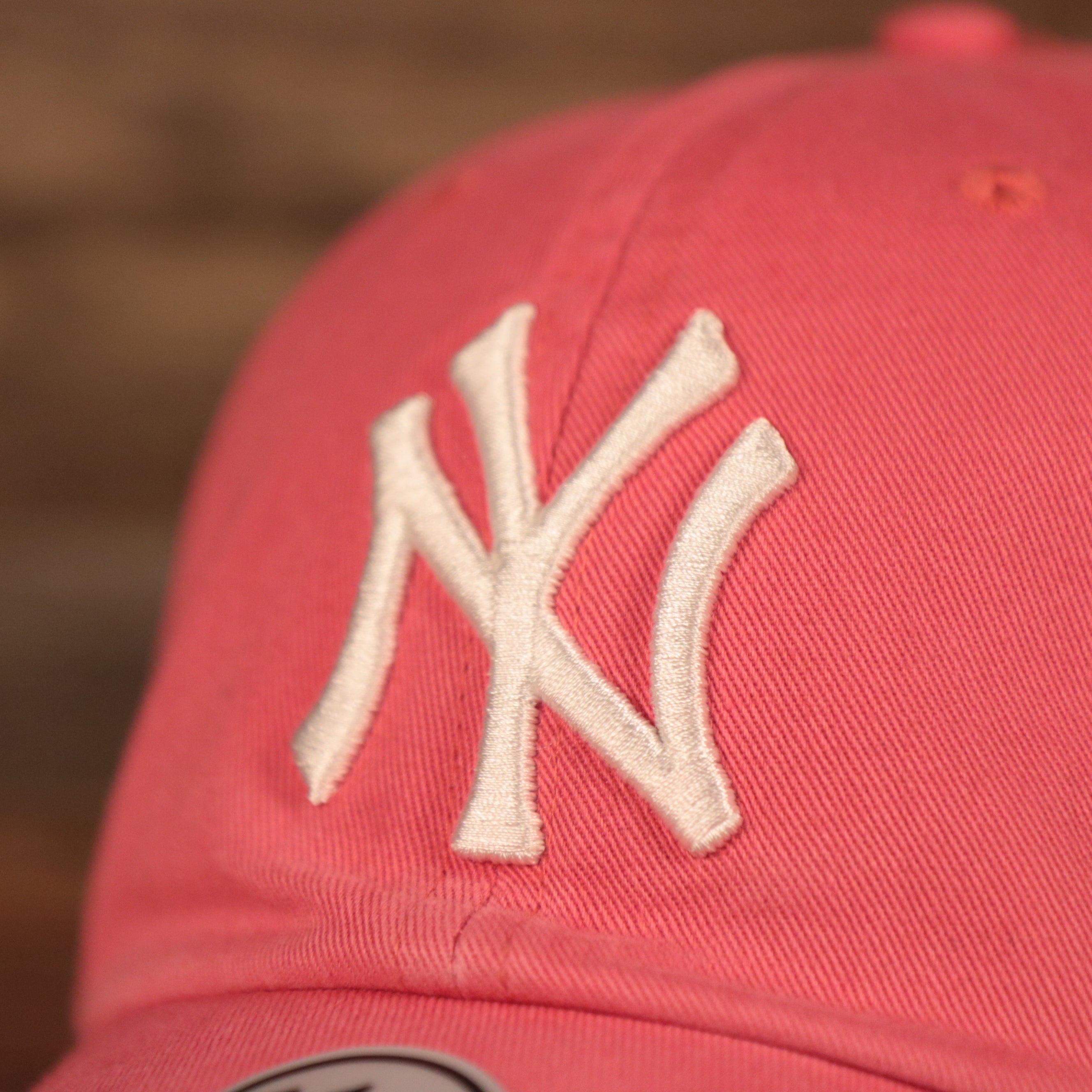 New York Yankees Green Bottom Ball Cap | Adjustable Watermelon Dad Hat | Green Bottom Dad Hat