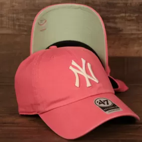 New York Yankees Green Bottom Ball Cap | Adjustable Watermelon Dad Hat | Green Bottom Dad Hat