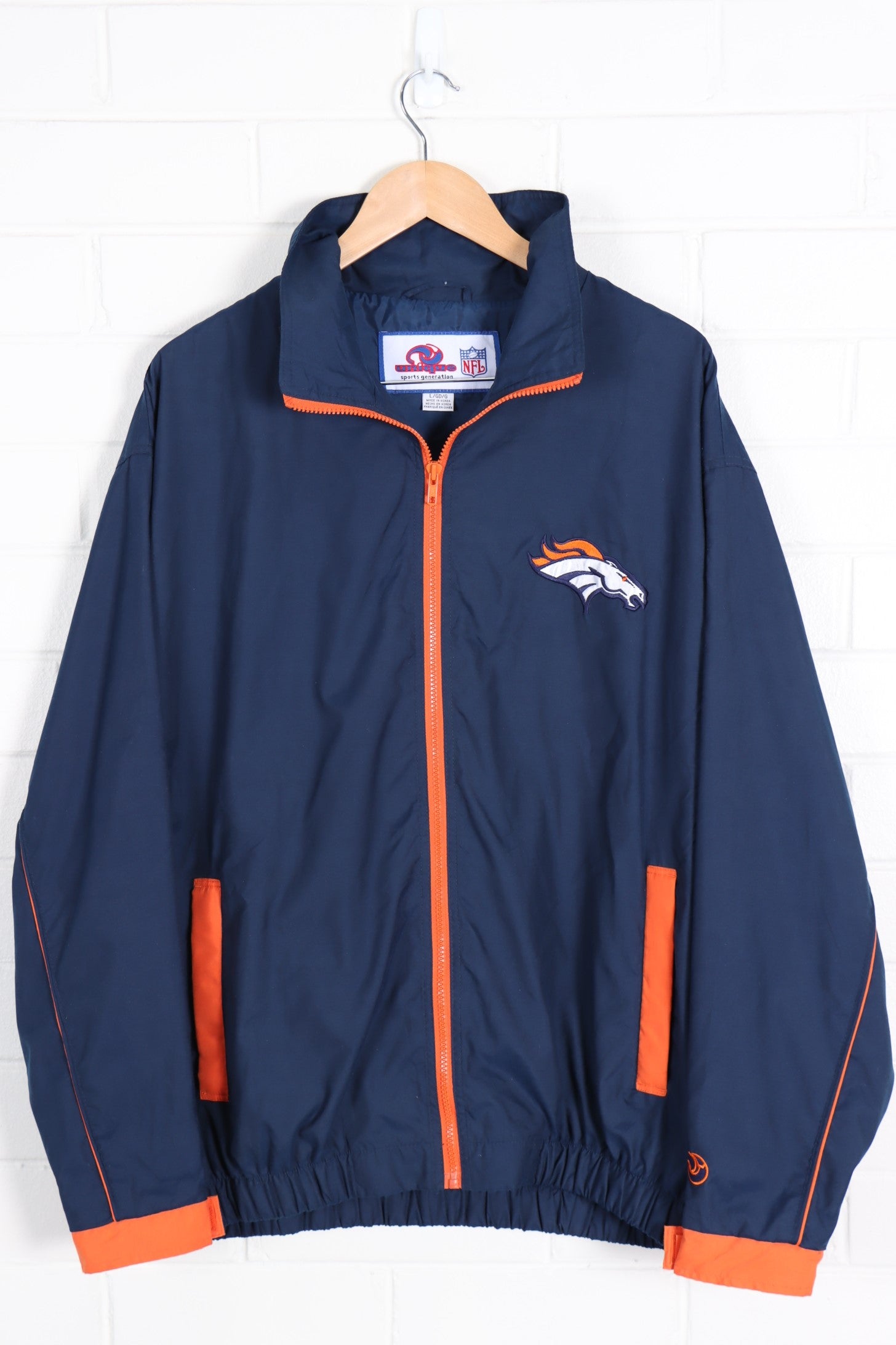 NFL Denver Broncos Football Korean Made Embroidered Windbreaker (XL)