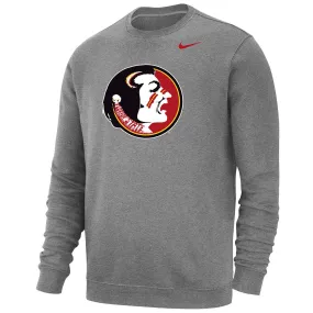 Nike Adult/Unisex Vault Seminole Logo Club Fleece Crew - Dark Heather