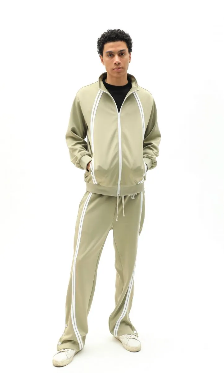 Nokwal  Sports Icon Tracksuit Jacket Beige