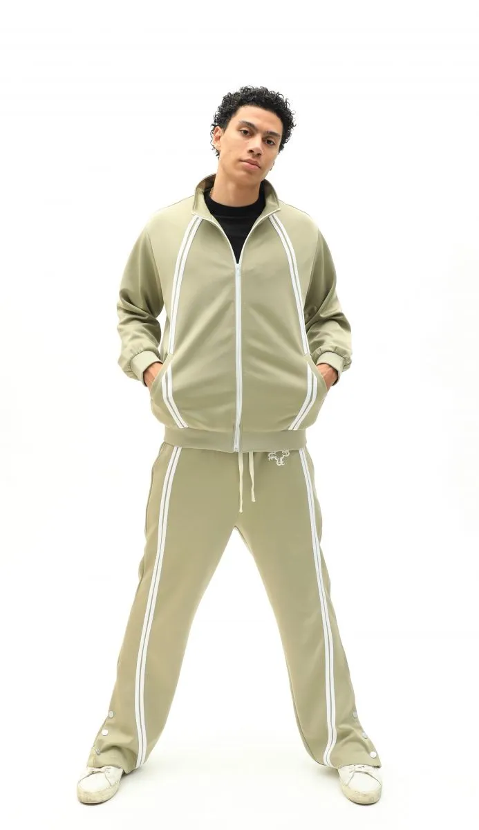 Nokwal  Sports Icon Tracksuit Jacket Beige