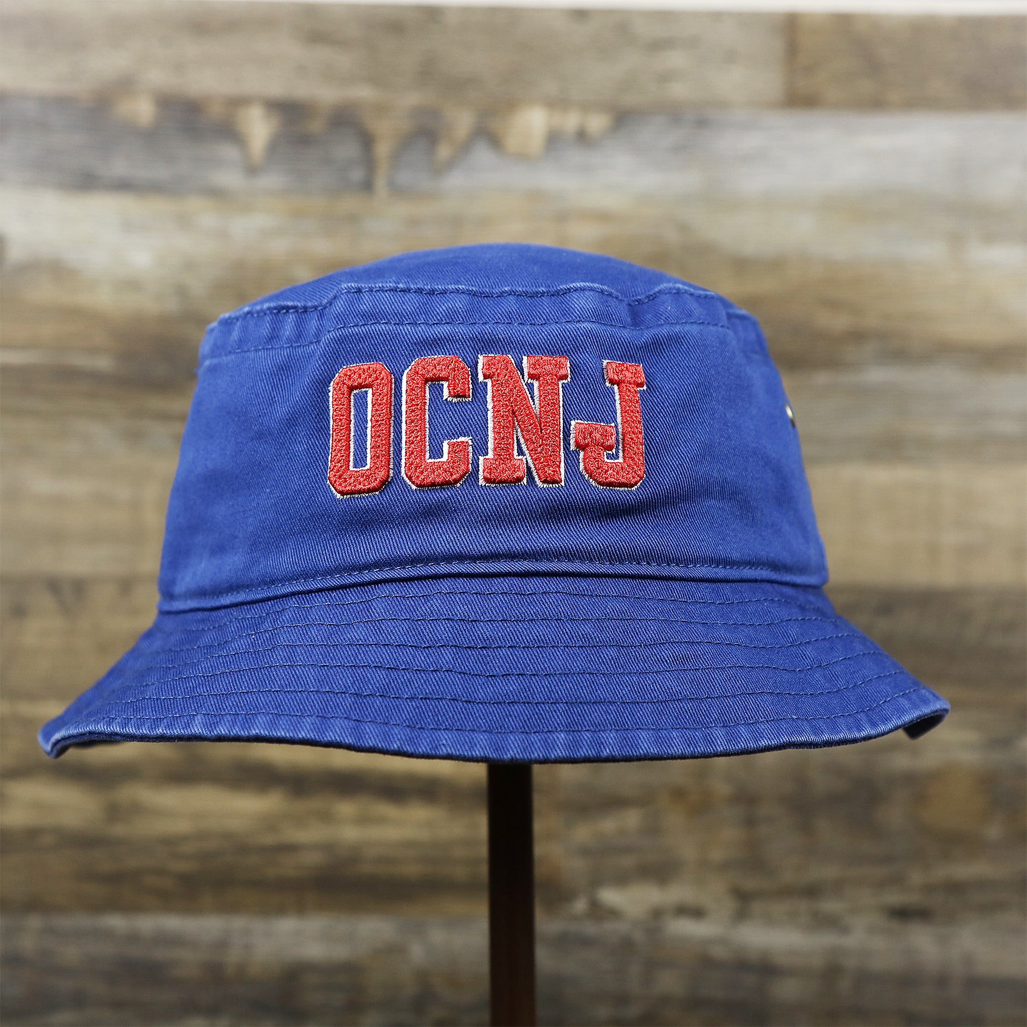 Ocean City New Jersey OCNJ Wordmark Bucket Hat | Royal Blue Bucket Hat