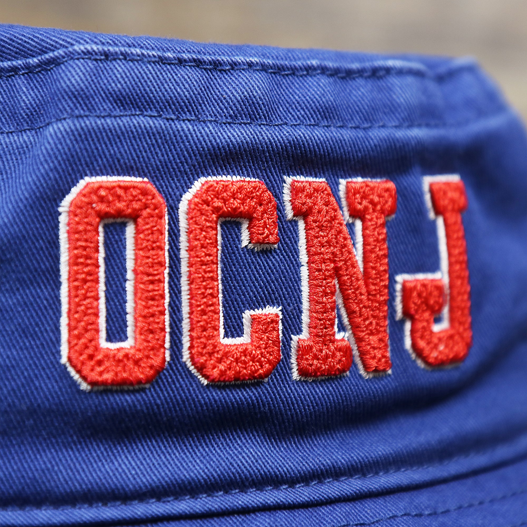 Ocean City New Jersey OCNJ Wordmark Bucket Hat | Royal Blue Bucket Hat