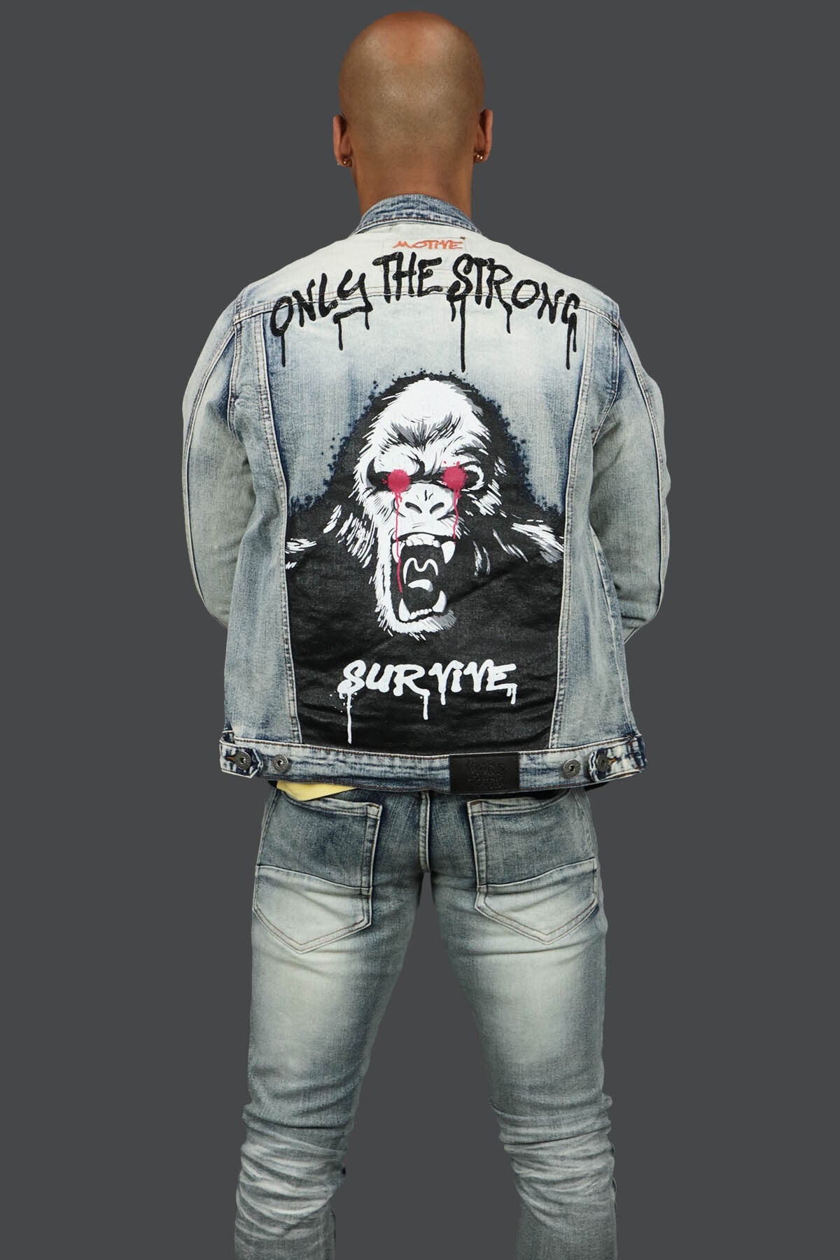 Only The Strong Custom Spray Painted Distressed Denim Pants Motive Denim | Vintage