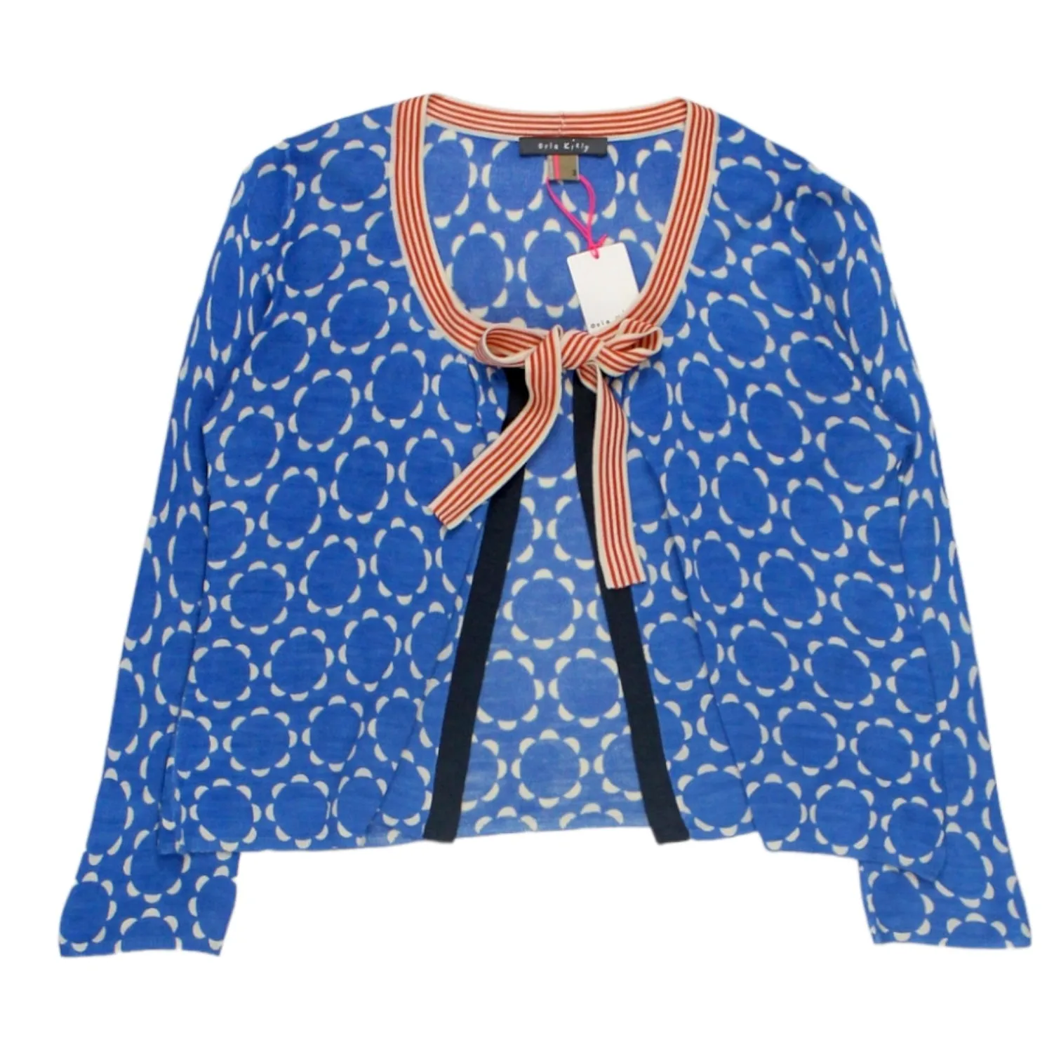 Orla Kiely Blue Flower Tie Cardigan