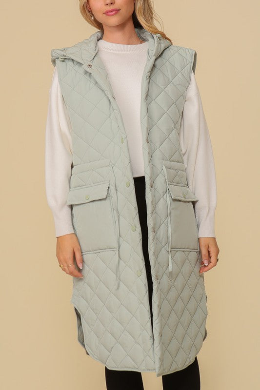 Oversized Quilted Midi Jacket